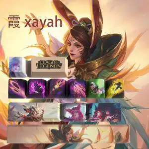 League of Legends Themed Keycaps Xayah PBT heat-sublimation keycaps 12 keys OEM high degree League of Legends Themed Keycaps Xayah PBT heat-sublimation keycaps 12 keys OEM high degree