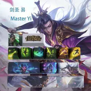 League of Legends Themed Keycaps Master Yi PBT heat-sublimation keycaps 12 keys OEM high degree