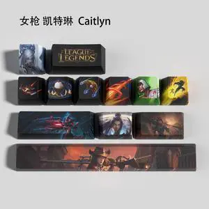 League of Legends Themed Keycaps Caitlyn Kiramman PBT heat-sublimation keycaps 12 keys OEM high degree