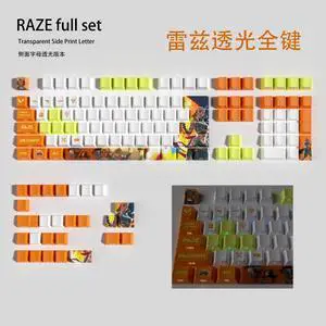 VALORANT Themed Keycaps Raze Side translucency PBT heat-sublimation keycaps full keycap OEM high degree