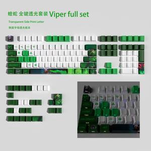 ROAXRJ VALORANT Themed Keycaps Viper Side translucency PBT heat-sublimation keycaps full keycap OEM high degree