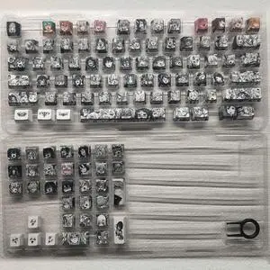 ROAXRJ Secondary keycaps Akari Pear black and white PBT heat-sublimation keycaps 108 keys set OEM height