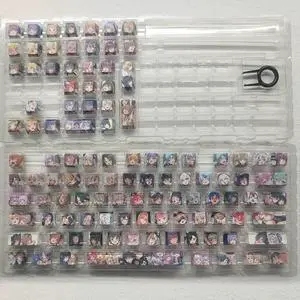 Secondary keycaps Akirinashi Colored Translucent English PBT heat-sublimation keycaps 108 keys set OEM Height