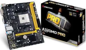 BIOSTAR A320MD PRO DDR4-2667/ 2400 DVI-D USB 3.1 Gen1 Motherboards