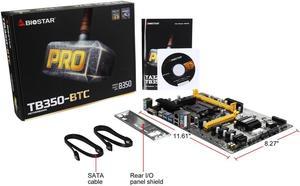BIOSTAR TB350-BTC AM4 B350 SATA 6Gb/s USB 3.1 ATX Motherboard for Cryptocurrency Mining (BTC)