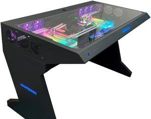 ALAMENGDA BOOT-X  63" RGB Built-in ATX Full Tower PC Computer Case,  E-ATX/ATX/M-ATX/ITX Full-Tower  Tempered Glass Steel Desk Case,  All-in-one Table Case, Black