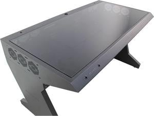 ALAMENGDA BO-X 63" RGB Built-in ATX Full Tower PC Computer Case,  E-ATX/ATX/M-ATX/ITX Full-Tower  Tempered Glass Steel Desk Case,  All-in-one Table Case, Black