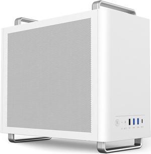 SOEYi U320 Mini Portable M-ATX/ITX Computer Case, Micro ATX CASE, DIY Desktop Case with handles, Support 310MM GPU Length-ATX SFX power supply-8/9cm Fans White
