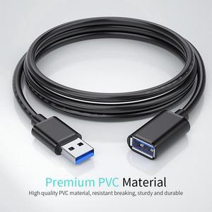 [2 PACK] USB 3.0 Extension Cable 10ft/3M, USB A Male to Female Extender Cord, 5Gbps High Data Transfer Compatible for Webcam, Gamepad, USB Keyboard, Flash Drive, Hard Drive, Printer and More