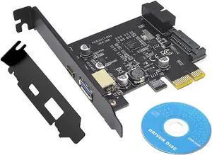 PCI-e to 4 Ports USB 3.2 GEN 1 (5Gbps)(USB Type-C +USB Type A w/ Internal 19Pin USB 3.0 Dual Port) PCI Express Card, Power by 15pin SATA w/ Full-Profile & Low-Profile Bracket