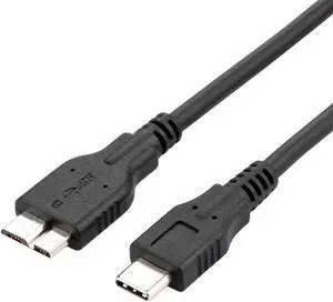 USB 3.0 USB-C to Micro B USB Charge & Data Sync Cable Compatible for Samsung Galaxy S5/ Note 3, WD External Hard Drive - 3.3FT - Black
