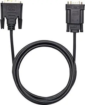 DVI to VGA, 6FT DVI 24+1 DVI-D M to VGA Male with Chip Active Adapter Converter Cable for PC DVD Monitor HDTV