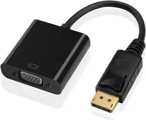 DisplayPort to VGA Male to Female Cable Adapter 1920x1200 1080P for PC Laptop Macbook projector