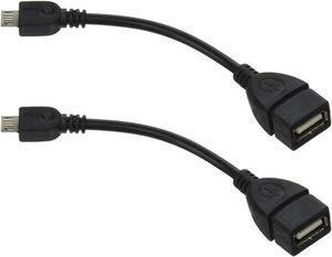 2 Pack USB 2.0 OTG Cable,Micro USB to USB Adapter, On The Go Adapter Micro USB Male to USB Female for Samsung S7 S6 Edge S4 S3, LG G4,Android Devices (Black)