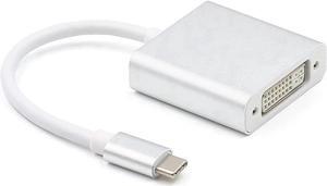 USB C TO DVI-D Adapter - USB 3.1 Type C (USB-C) to DVI 1920x1080p Adapter (Thunderbolt 3), DP Alt Mode Converter w/ Aluminium Case for 2017 MacBook Pro/Yoga 920 - Silver