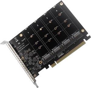 PCIE 4-Port M.2 NVEM SSD Expansion Card Computer Motherboard Solid State Drive Expansion Card