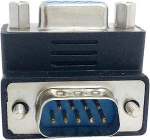 DSUB D-SUB RS232 9Pin Male to Female Down Right Angled 90 Degree Extension Adapter For Display Projector Computer