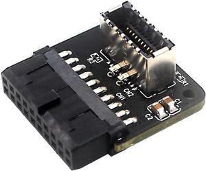 Motherboard USB 3.0 Internal 20/19 Pin Header to Type-E A-Key USB 3.1 20 Pin Type C Front Panel Header Mount Adapter (Standard Type)
