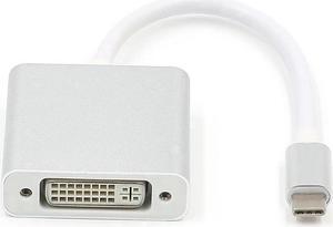 USB C TO DVI-D Adapter - USB 3.1 Type C (USB-C) to DVI 1920x1080p Adapter (Thunderbolt 3), DP Alt Mode Converter w/ Aluminium Case for 2017 MacBook Pro/Yoga 920 - Silver