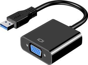 USB to VGA Adapter for Monitor MacBook VGA to USB 3.0/2.0 Converter 1080P Multi-Display Video Cable for Laptop Desktop PC to Monitors Projector TV. (Not Support Chromebook)