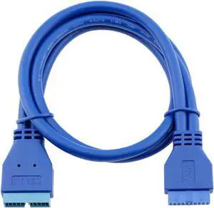 USB 3.0 Motherboard 20 Pin Header Extension Adapter Cable, USB 20-pin Connector Male to Female USB3 Extender Cable-1.64FT