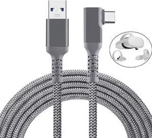 20Feet 6M VR Link Cable Compatible for Oculus Quest 2, USB 3.0 to USB Type C High Speed Data Transfer and Fast Charging USB Type C 3.2 Gen1 Cable for Quest2 VR Headset and Gaming PC (20ft/6M)
