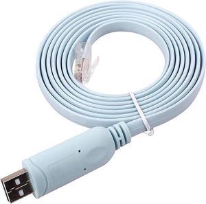 USB Console Cable,USB to RJ45 FTDI Chip Serial RS232 Console Cable,T232+ZT213 USB2.0 RS232 to RJ45 Console Cable/Rollover Cable for Routers/AP Router/Switch/ - 6FT