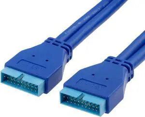 USB 3.0 Motherboard 20 Pin Header Extension Adapter Cable, USB 20-pin Connector Male to Male USB3 Extender Cable-1.64FT