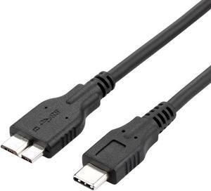 USB 3.0 USB-C to Micro B USB Charge & Data Sync Cable Compatible for Samsung Galaxy S5/ Note 3, WD External Hard Drive - 3.3FT - Black