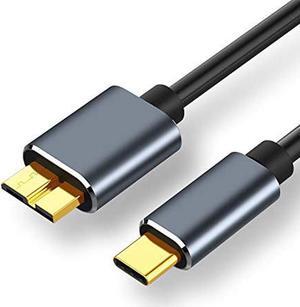 USB C to Micro B Hard Drive Cable, 6.6ft/2M USB C Male to Micro USB Sync Cord and Wire for Portable External Hard Drives like My Passport, WD Elements,Seagate Expansion,Toshiba,Samsung M3 /Galaxy S5