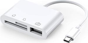 USB C to SD Card Reader- USB Camera Connection Kit, USB C to USB OTG Adapter, Type C Micro SD Card Reader for New iPad Pro 11"/12.9" 2018, MacBook Pro, Samsung, ChromeBook, XPS and More