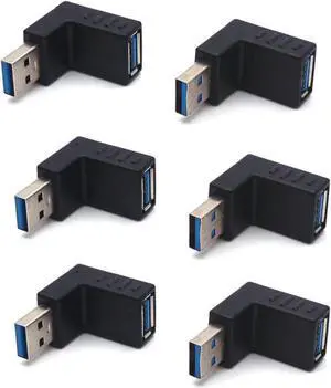 USB 3.0 A Male to A Female Connector 90 Degree Angle L Shape Converter Plug Data Adapter 3Pairs Up + Down