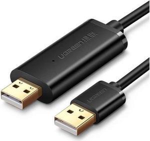UGREEN USB Data Transfer Cable USB 2.0 Transfer Data Easy Link Cable for Windows Mac Data transferring from PC to PC Black 2m