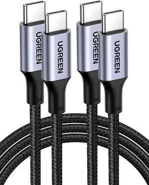 USB C to USB C Cable 100W Fast Charge, [2 Pack 6FT] Type C 5A Power Delivery Charger, Nylon Braided Charging Cord Compatible for MacBook Pro 2021 Dell iPad Pro Samsung Galaxy S21 S20 Note 20