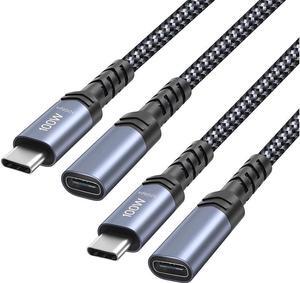 USB C Extension Cable, 6.6FT/2M USB 3.2 Gen2 10Gbps Type C Male to C Female Extender Cable, Nylon Braided USB-C Extension Cord Compatible Mac Book Air/Pro, USB C Hub, Switch