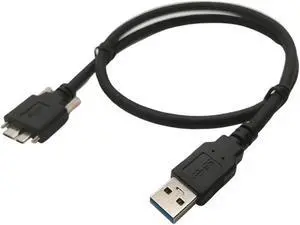 5Gbps Micro B USB 3.0 Micro B Cable Wire With Panel Mount Screw Lock Connector Cord Prevent Come off 0.6m