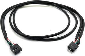 USb Header Extension Cable, Usb Motherboard Cable, Usb Header 10 Pin Male To Female Header Extender Extension Wires Cable 1M 3.3Ft