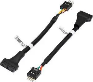 USB 3.0 Header to USB 2.0, USB 3.0 19 Pin Female to USB 2.0 9 Pin Connectors Motherboard Cable for Data Transmission 2-Pack (19Pin Female)