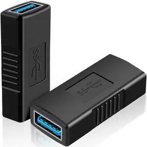 USB 3.0 Coupler CableCreation 2 Pack USB to USB Adapter USB 3.0 Female to Female Extension Adapter Black