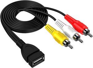 USB to RCA Cable,3 RCA to USB Cable,AV to USB, USB 2.0 Female to 3 RCA Male Video A/V Camcorder Adapter Cable for TV/Mac/PC 5feet/1.5M