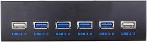 4 Ports USB 3.0+ 2 Ports USB 3.0 5.25" Internal CD-ROM Bay Front Panel 6 Ports USB Hub,Motherboard USB 20 pin to 4 x USB 3.0 & 2 x USB 2.0 Spliter Adapter Cable w/ 5.25 inch Metal Bracket