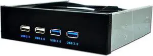 PC Case 5.25 inch front panel 4 Ports USB Hub,2 Ports USB 3.0 & 2 Ports USB 2.0,2.6ft USB Type A Female to motherboard Adapter Cable