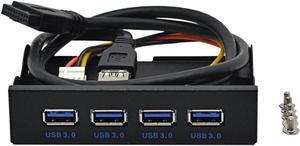 PC computer 3.5 inch Floppy Bay Front Panel 4 Ports USB 3.0 Hub, USB 3.0 19/20pin to 4 x USB 3.0 Type A Female Splitter Internal USB Hub