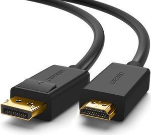 UGREEN 4K UHD DP to HDMI Cable Male to Male Displayport to HDMI Video Cable DisplayPort to HDTV Monitor Cable Support Audio for HP ,HTC VIVE Virtual Reality System and DP Enabled Devices 15FT