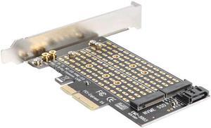 M.2 NVME to PCIE Adapter M+B Key NGFF SSD to PCI-E 3.0 X4 SATA for Expansion Card Household Computer Accessories
