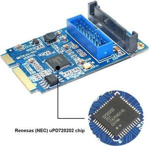 Motherboard Mini PCI Express to Dual USB 3.0 20-pin Expansion Card Adapter,Mini PCIe PCI-e to 2 ports USB 3.0 w/ SATA power