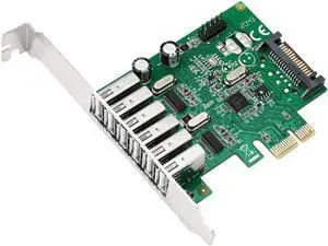 6 Ports PCI-E to USB 2.0 Expansion Card 9pin Internal USB Header Desktop Express Card with 15 Pin SATA Power Connector