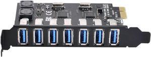 PCI-E to 7 Ports USB 3.0 HUB PCI Express Expansion Card Adapter 5Gbps for Motherboard