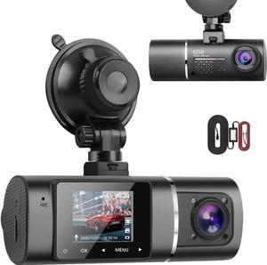 Dual Dash Cam Hardwire Kit Included FHD 1080p+1080p Front Inside Cabin Car Camera Driving Recorder with Infrared Night Vision WDR G-Sensor Parking Monitor Loop Recording for Taxi Rideshare