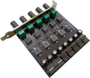 5 Channel 12V3A High Power 3pin & 4pin Fan Speed Controller w/ PCI Slot Cover,Support CPU Water Cooler,DDC D5 Water Pump Water Cooling Kit DIY